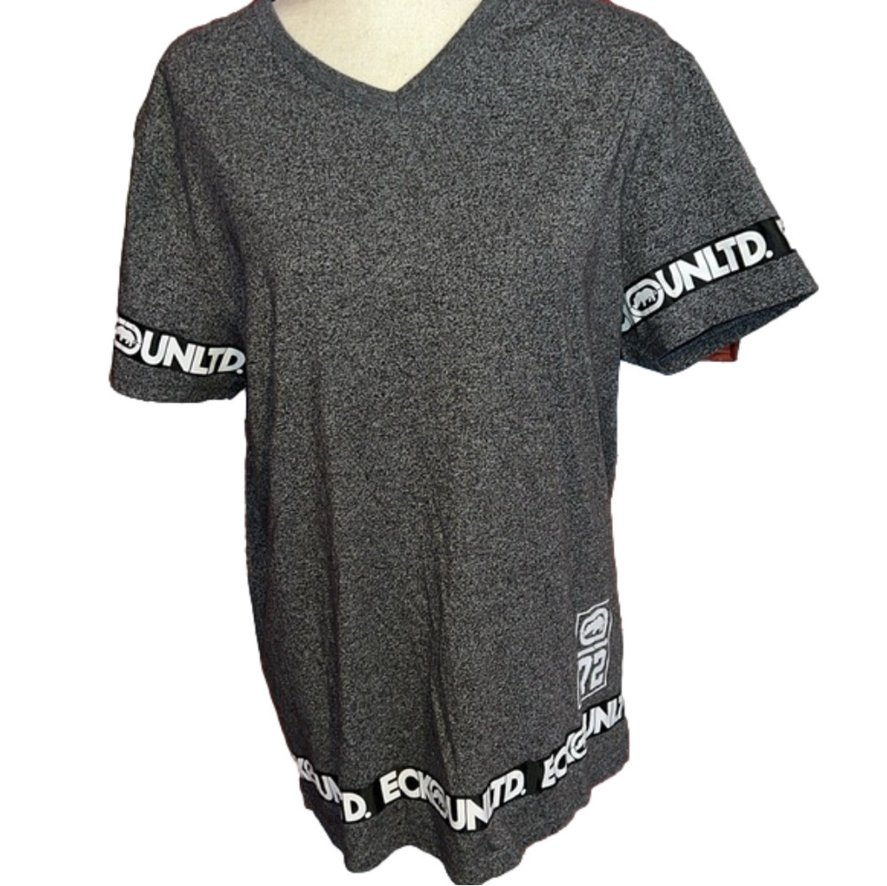 Ecko UNLTD Gray V-Neck T- Shirt L